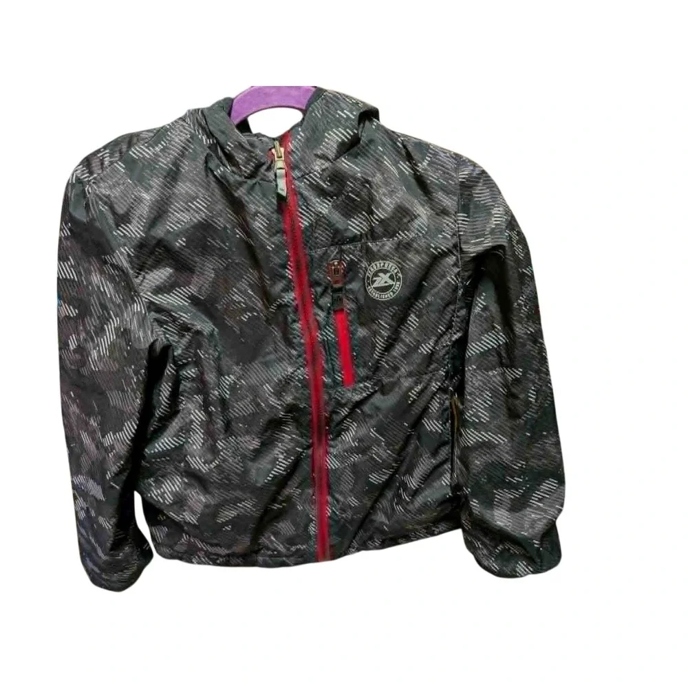 ZeroXposur Kids Black Grey Camo Sherpa Lined Hooded  Jacket Size 10/12